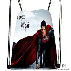 Custom Superman @ 1 походная сумка на шнурке Cute Daypack Kids Satchel (черная спина) 31x40 cm #180612-02-9