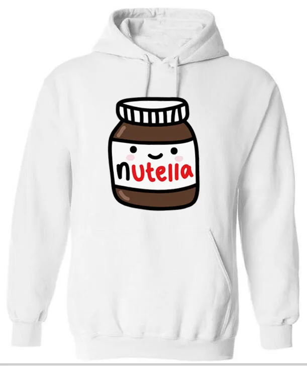 Новинка г. menn Унисекс Премиум Nutella Jar Kawaii толстовки дизайн одежда новые летние толстовки Размер - Цвет: Белый