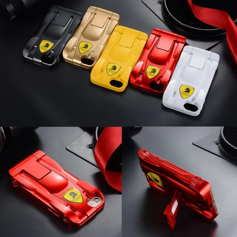 Luxury 3D Ferrari Sports Car Design Case For iPhone X 8 Plus Hard PC Cover For iPhone 6 6S 7 ...