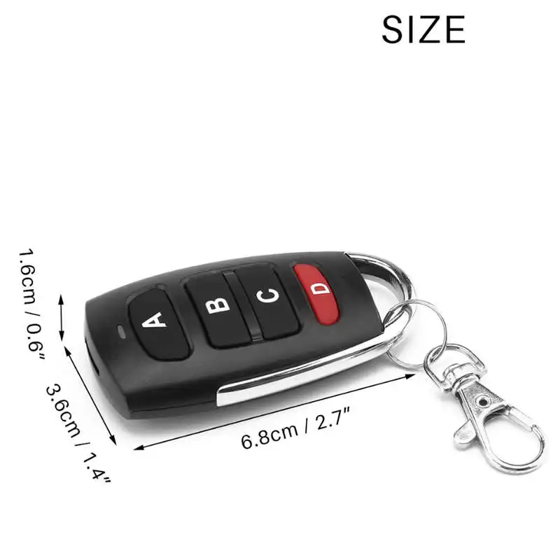 433mhz DC 12V 4 Button Learning RF Transmitter Remote Control Switch For Gate Garage Door Security Alarm Key Fob Car          #8