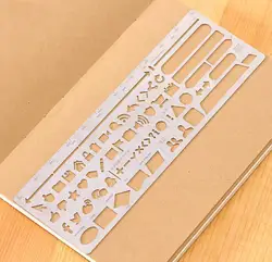 6 шт./лот полым из металла трафарет правитель для DIY, Портативный Нержавеющая сталь линейка для детей рисунок, ежедневно маркировки
