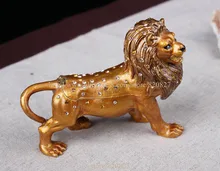 Metal Box Roaring Lion Bejeweled Crystals Jewelry Trinket Box Jewel Gift Box for Man Gifts Set Boxes