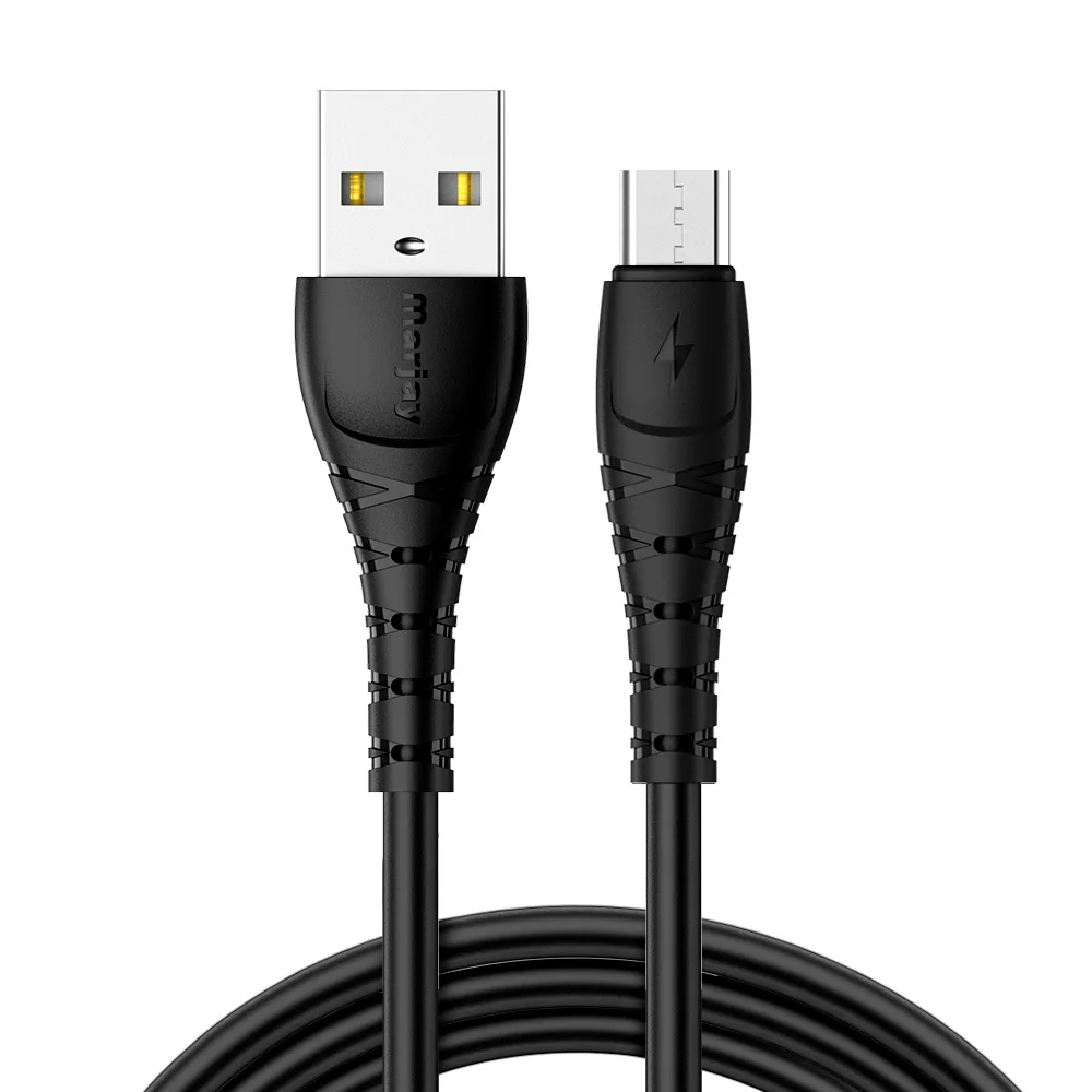 Marjay Micro USB кабель 2.4A провод для быстрого заряда для Xiaomi mi2 Redmi кабели для мобильных телефонов USB зарядное устройство кабель шнур для samsung S7 J6 - Цвет: Black for Micro USB