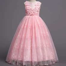 Новинка; свадебное платье для девочек; коллекция года; высококачественные вечерние платья для девочек; цвет Шампань; кружевное платье принцессы для дня рождения; платье для девочек-подростков; Возраст 4-14 лет