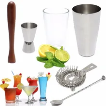 Heißer Verkauf!! 6 Teile/satz Edelstahl DIY Cocktail Shaker Mixer Trinken Bars Bartender Set Tools Kit Barware Drink