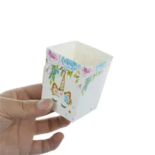 Papel Pop maíz caja de dulces para regalar caja 6 unids/lote unicornio caja de palomitas de maíz suministros de fiesta de cumpleaños, decoración de fiesta(China)