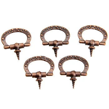 5Pcs Antique Furniture Handle Cabinet Knobs and Handles Retro Kitchen Knobs Drawer Cupboard Pull Door Handles Furniture Fittings