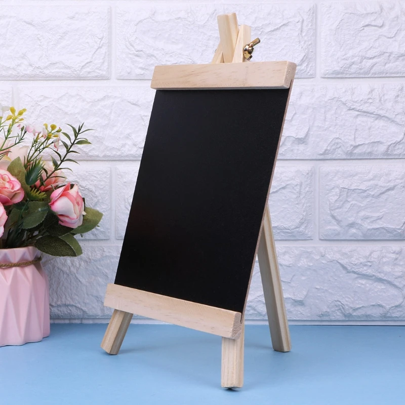 Desktop Message Board Blackboard Easel Chalkboard Kids Wood Writing Boards Collapsible School Supplies Size L
