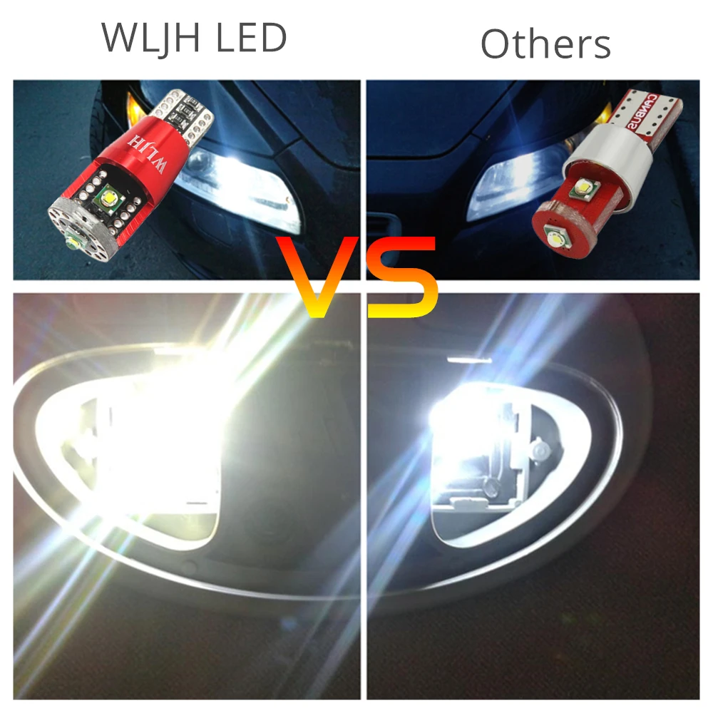 WLJH 2x Canbus 15 Вт 500lm T10 W5W 921 Автомобильный светодиодный светильник Cree чип просвет номер обратный интерьерная лампа 12 V-30 V белого цвета