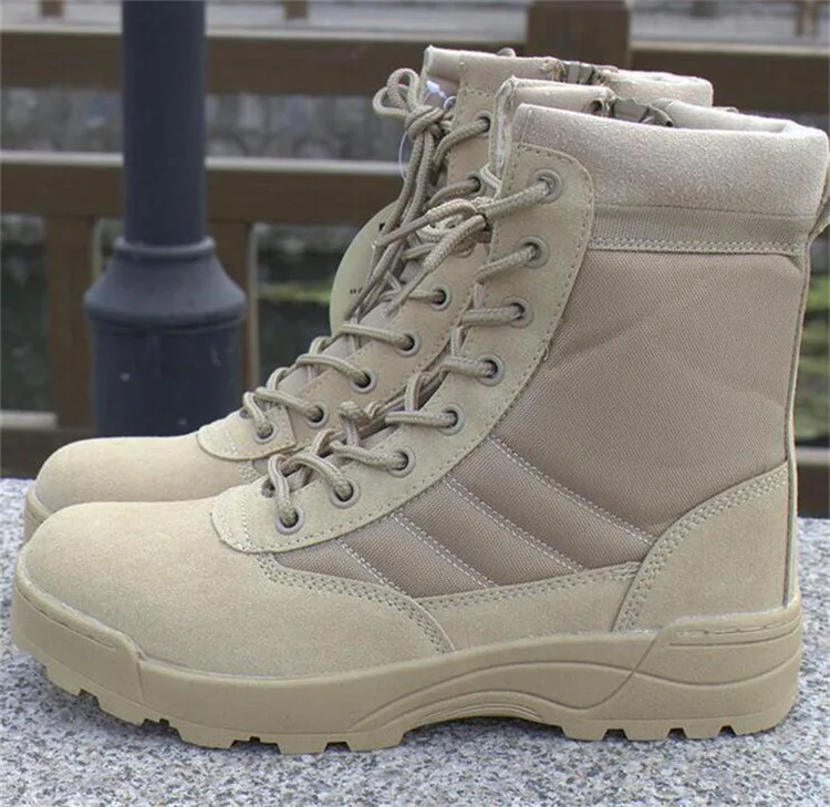 Осенне-зимние мужские ботинки, качественные тактические ботинки спецназа, армейские ботинки, армейские ботинки, кожаные зимние ботинки - Цвет: Золотой