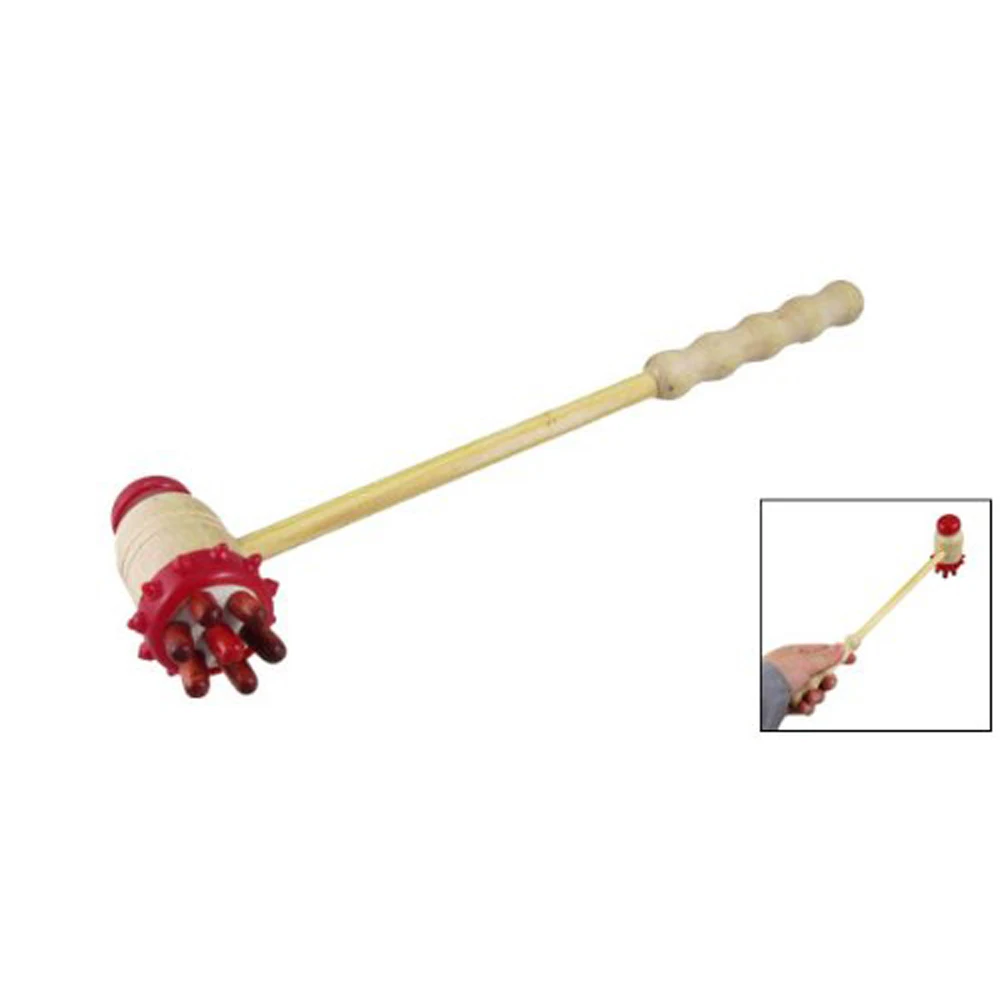 Promotion ! New Brown Beige Plastic Body Stress Reliever Handle Massage Hammer Stick |
