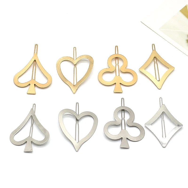 

C MISM Fashion Poker Metal Hairgrip Simple Hairpins Hair Accessories Ornaments Head wear Hair Clips For Women Girls