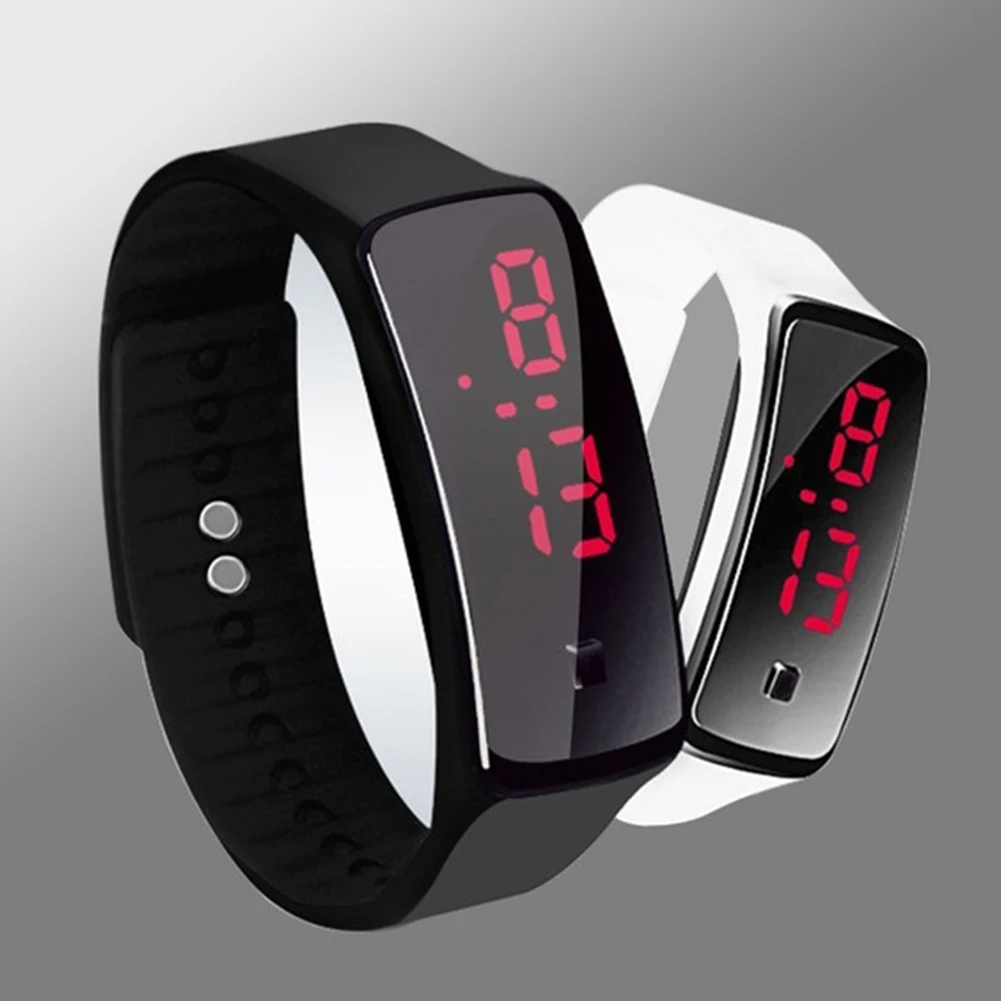 Унисекс повседневные наручные часы силиконовый браслет спортивные цветные часы Candy резиновый светодиодный цифровой