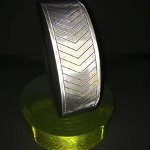 5 см* 50 м флуоресцентная Предупреждение ющая ПВХ лента для шитья одежды со стрелками стиль не клейкая Отражающая пленка ПВХ