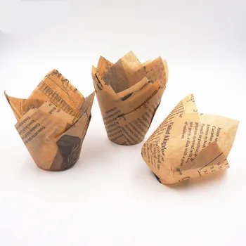 

50pcs/lot Professional Tulip Pattern Large Muffin Paper Cupcake Cake Cases Wraps Chocolate cake mold