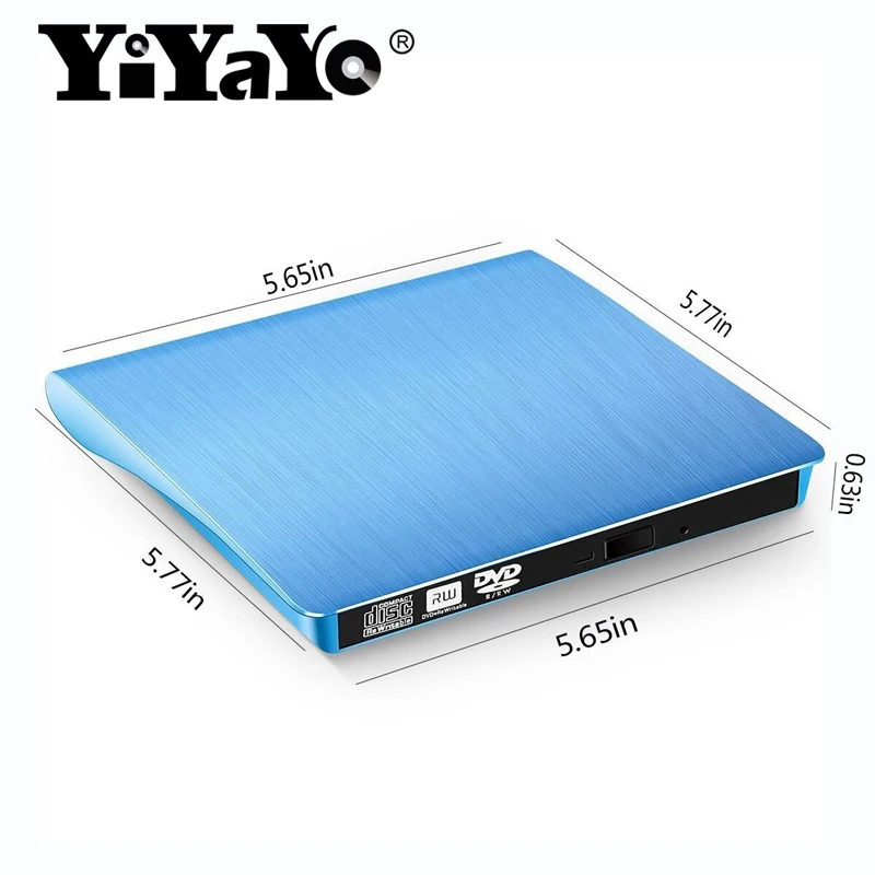 YiYaYo USB 2 0 Внешний оптический DVD привод CD ROM горелка чтение писатель портативный для