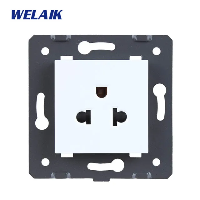 WELAIK EU standard-USA power-Socket DIY-стена частей-Соединенные Штаты-розетка-запчасти без-стекло-панель A8AW/B - Цвет: White