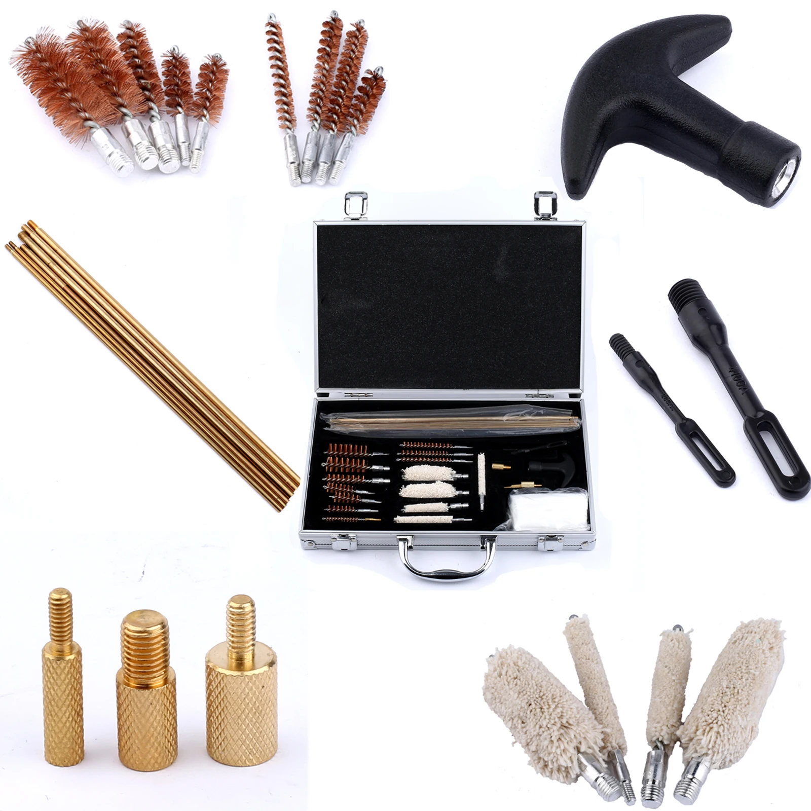 1Set Hunting Clean kits Tactical Guns Rifle Pistol Shotgun Cleaning 101 PC Brush Cleaner Maintenance Tool w/ Aluminum Carry Case 1Set Hunting Clean kits Tactical Guns Rifle Pistol Shotgun Cleaning 101 PC Brush Cleaner Maintenance Tool w/ Aluminum Carry Case