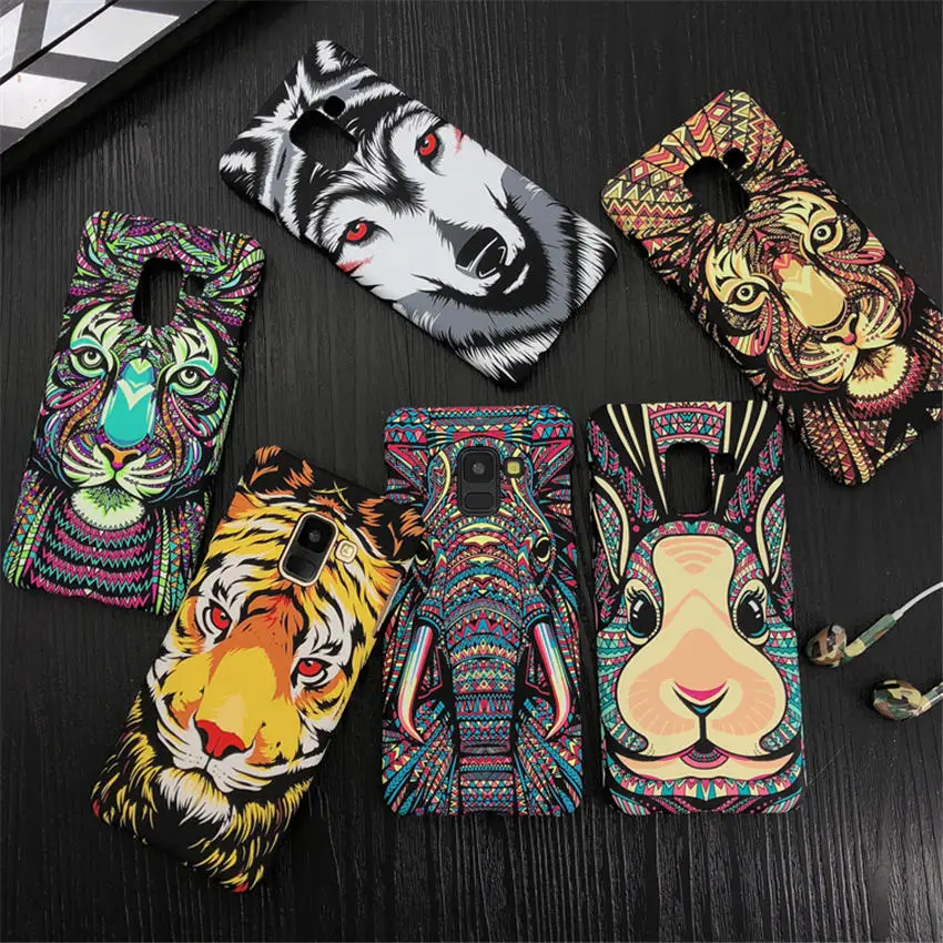

Luminous Animal Case For Samsung J4 Plus J6 2018 Case Elephant Wolf Tiger Night Glow Hard Phone Cases For Samsung J4plus J6 Plus