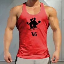 Летний мужской спортивный жилет с принтом, Мужская быстросохнущая майка для тренажерного зала, одежда для фитнеса, дышащий, сжатый жилет для бега