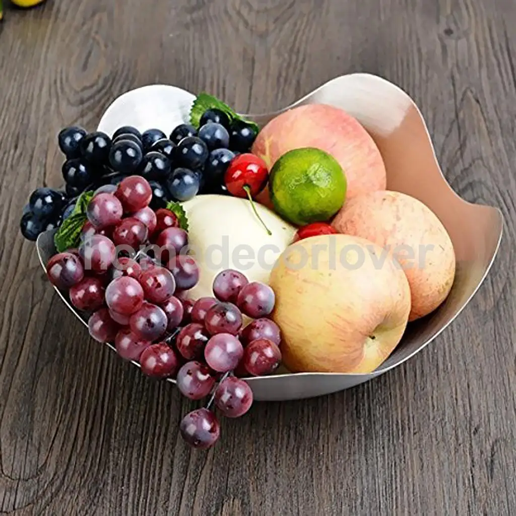 Fruit Bowl Stainless Steel Lotus Wave Shape Serving Bowl Home  Kitchen Pub Hotel Office Centerpiece  Decor