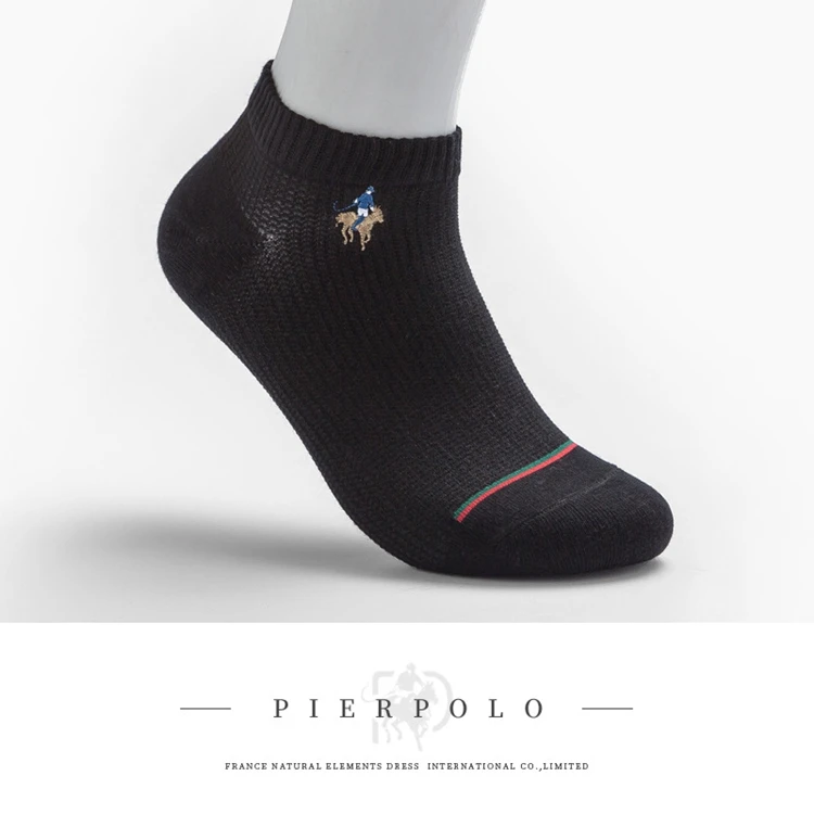 PIER POLO носки мужские короткие носки хлопковые полосатые брендовые Chaussettes Homme летние деловые тонкие дышащие мужские meias 5 пар