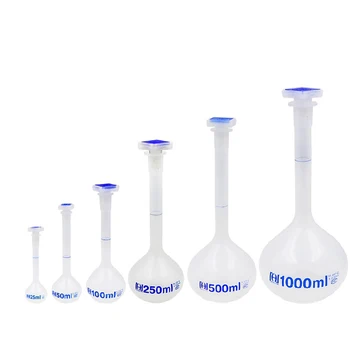 

Temperature Resistant Plastic Shaker Chemistry Experienment Lab PP Plastic Graduated Measuring Volumetric Flask With Stopper