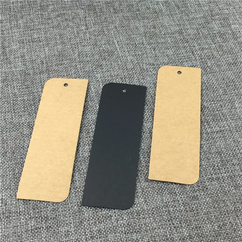 

100Pcs/Lot 12x4cm Hanging Tags Kraft Price Packaging Labels Blank Paper Cards For Letters Notebook Garment Clothes Price Tags