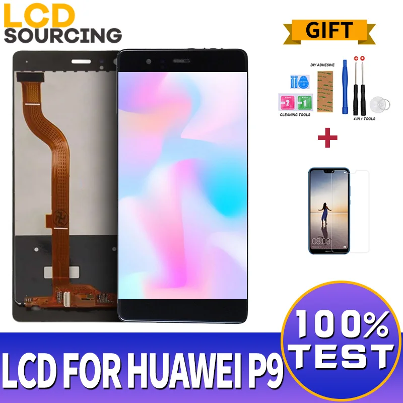 

5.2''inch LCD Display For HUAWEI P9 Touch Screen Digitizer Assembly Replacement With Frame LCD Screen EVA-L09 EVA-L19
