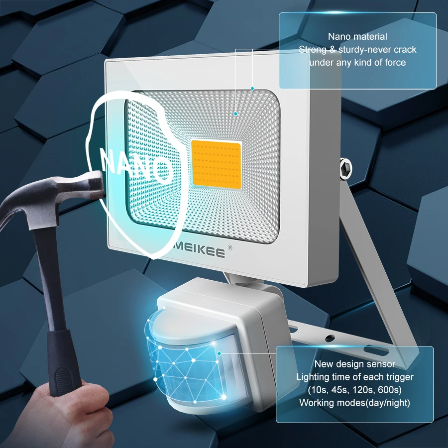 Baratos 10W 20W 30W 50W LED Luz de inundación con Sensor de movimiento AC110V 220V LED reflector IP66 impermeable al aire libre foco para jardín