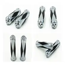 Хром " рукоятки с черепами ручные ручки для Harley Honda Kawasaki Suzuki Yamaha VT