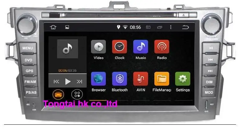 Cheap 8" Android 7.1 for Toyota corolla 2006 2din car dvd radio player,gps navigation 2G,Wifi,BT,quad core,1024x600,Russian,English 1