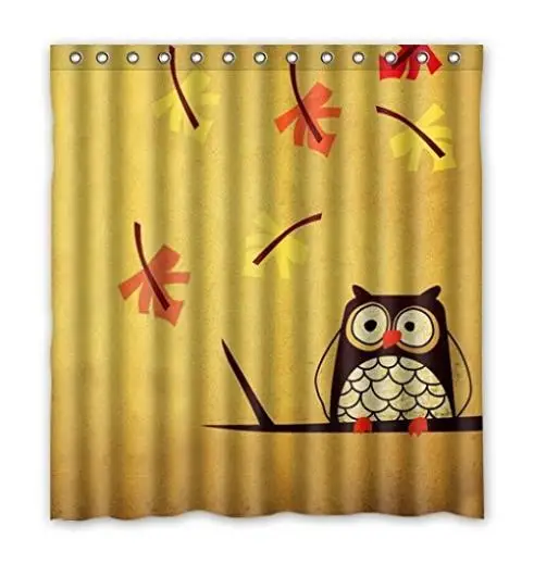 2014 Hot Sale Custom Cute Owl Design Fashion Home Living Waterproof Bathroom Decor Shower Curtain 66x72inch FREE SHIPPING U2-16 | Дом и сад