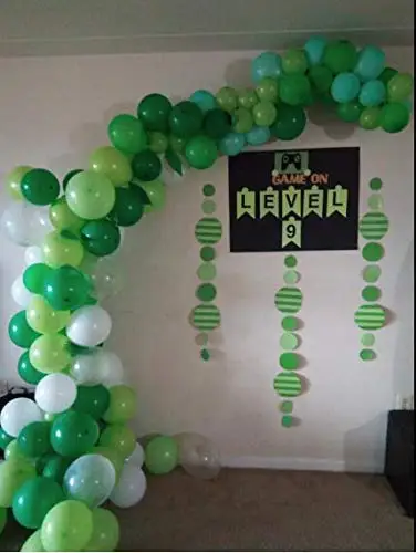 Jungle Party Balloon упаковка из 100 зеленых белых латексных шаров 10 &quotдля дня рождения