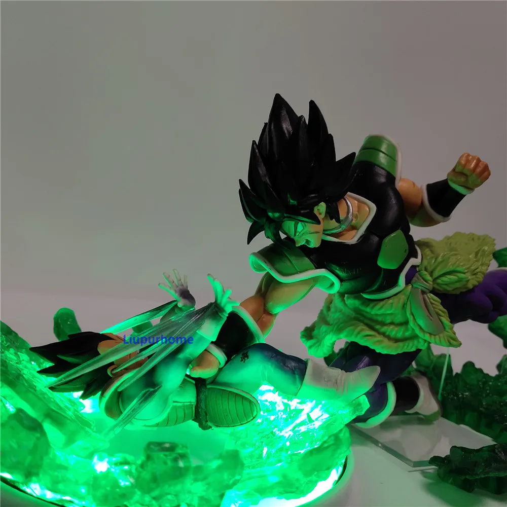 Dragon Ball Broly против Вегета светодиодный ночник Dragon Ball Супер аниме Рисунок зеленый рок основа для настольной лампы Lampara Dragon Ball DBZ