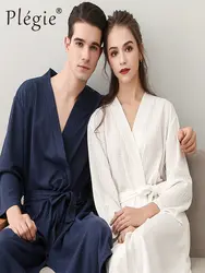 Plegie 2019 Весна для мужчин женщин Walf checks халат пижамы унисекс сплошной летние плюшевые пара Тонкий дропшиппинг