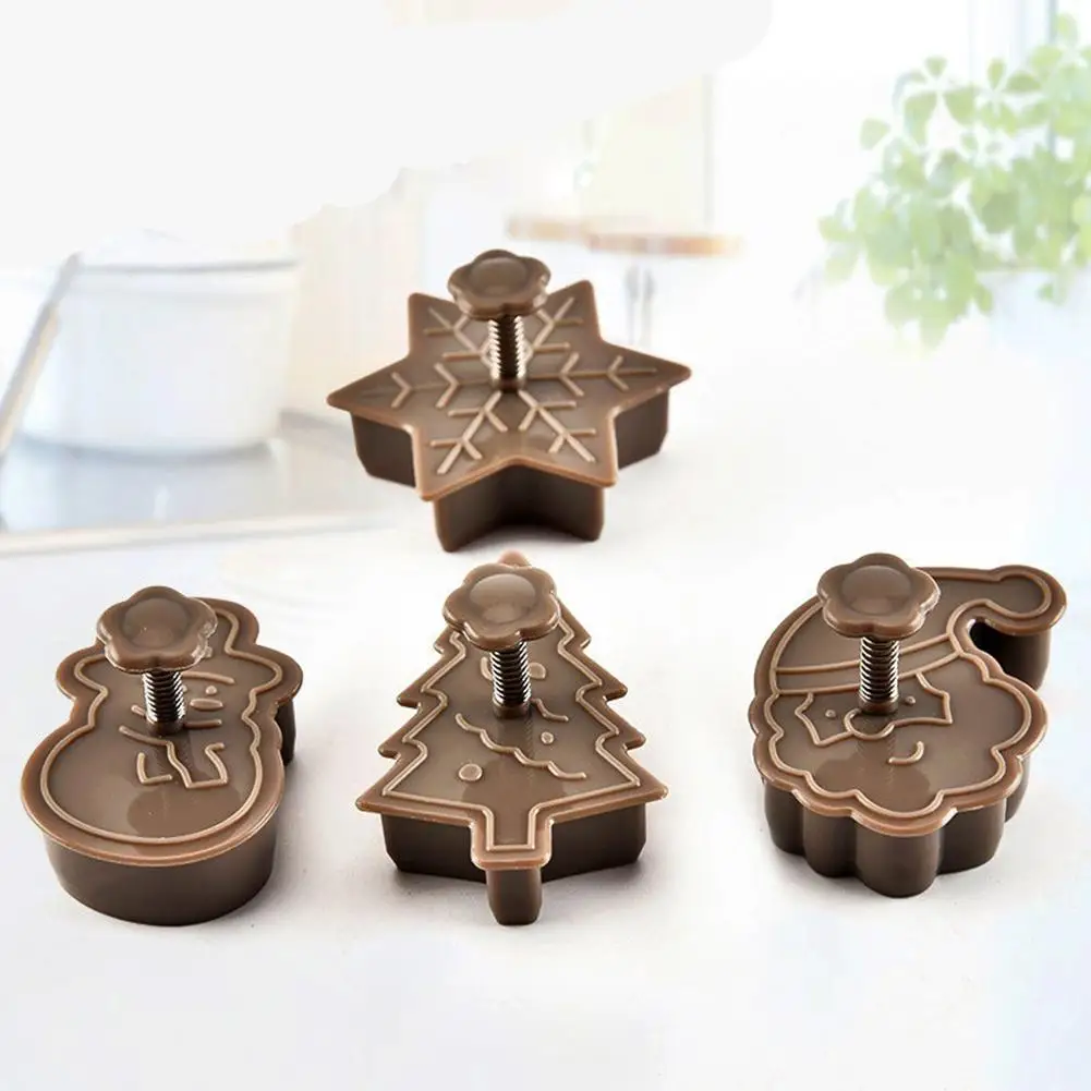 

4Pcs Christmas Baking Mold Biscuit Cookie Pastry Fondant Cake Decorating Tool Hot