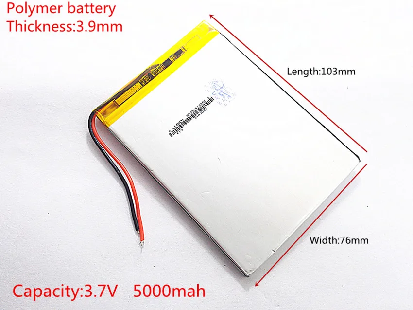 Free shipping 1PCS/Lot 3.7 V high capacity polymer lithium battery, 3976103, 5000 mah sun N70 7 inch tablet battery