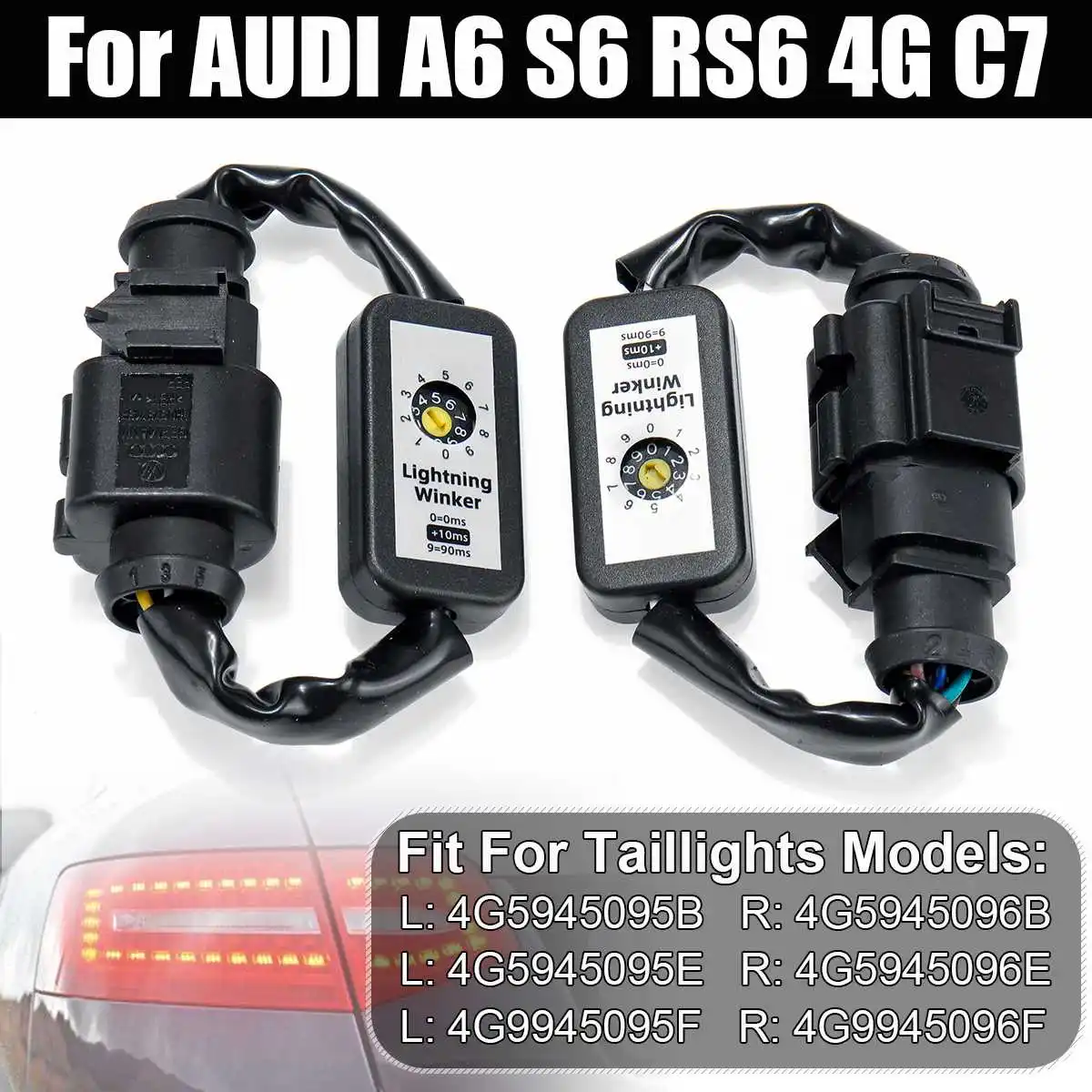 

2X Dynamic Turn Signal Indicator LED Taillight Add-on Module Cable Wire Harness For AUDI A6 S6 RS6 4G C7 Left&Right Tail Light