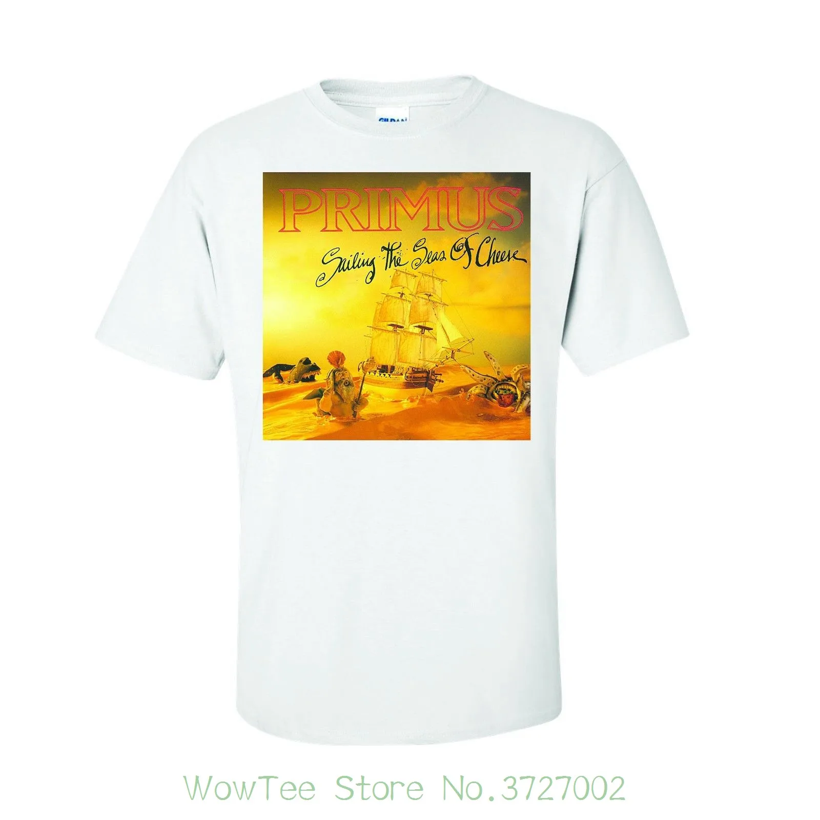 Primus Sailer The Seas Of Cheese 90's Alt White Mens Shirt Classic All Sizes Tee Shirt Casual Short Sleeve