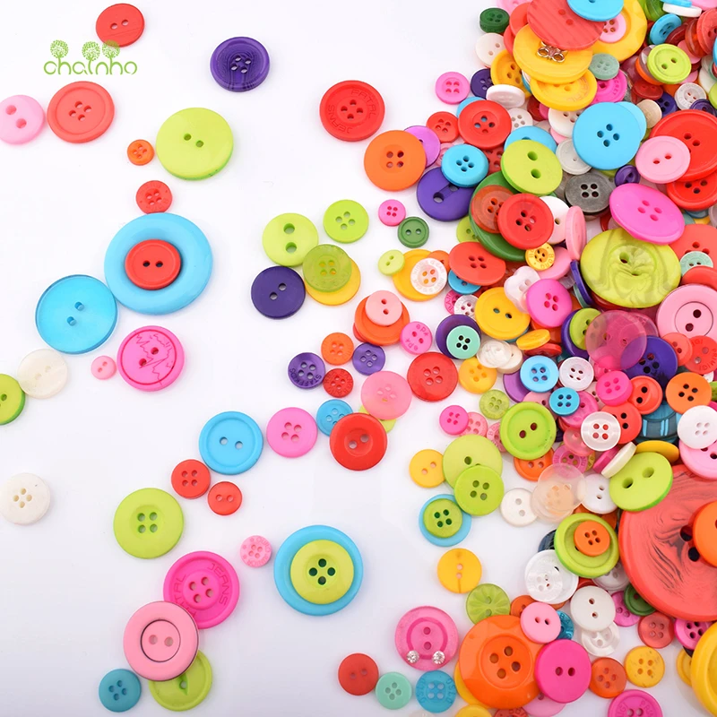 

Chainho,Mixed Colorful Series,Resin Buttons Of DIY Scrapbooking Patchwork Sewing/Decorative Crafts & Home Decoration,250g/Bag