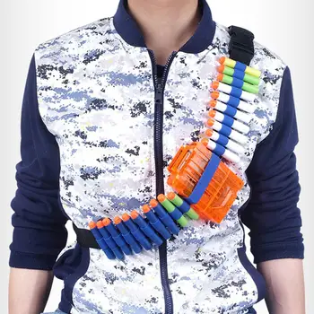 

For NERF Compatible Adjustable Tactical Magazine Clip Straps Can Store 20 Rounds Of Soft Bullets And One Bullet Clip Toy Gun