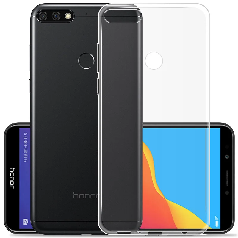 For Huawei Y6 2018 With Fingerprint Honor 7A Pro Transparent TPU Back Cover 7APro Phone Bumper Case |