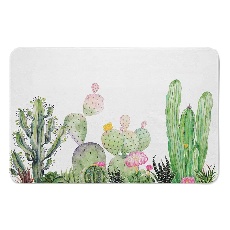 African Tropical Cactus Plants Desert Plant Succulents Stamp Floor Mat Rug Footcloth for Home Almof