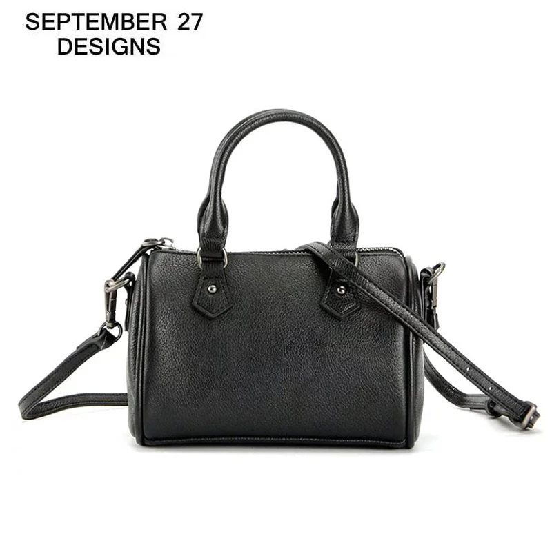 New Fashion 100%Genuine Leather Tote Bags Ladies Real Cowhide Small Women Black Handbags Female Shoulder Bag Mini Crossbody Bags