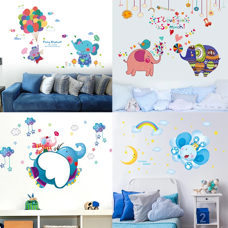 

Zs Sticker Elephant Wall Stickers Children Room Home Decor Elephant Vinyl Kids Room Decal Baby Room Nursery Decor