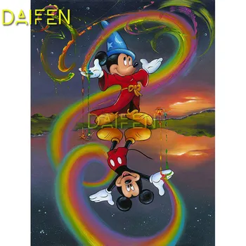 

Full Square Diamond mosaic cartoon mouse rainbow magician Full Round Diamond embroidery 5D DIY Diamond painting Cross stitch