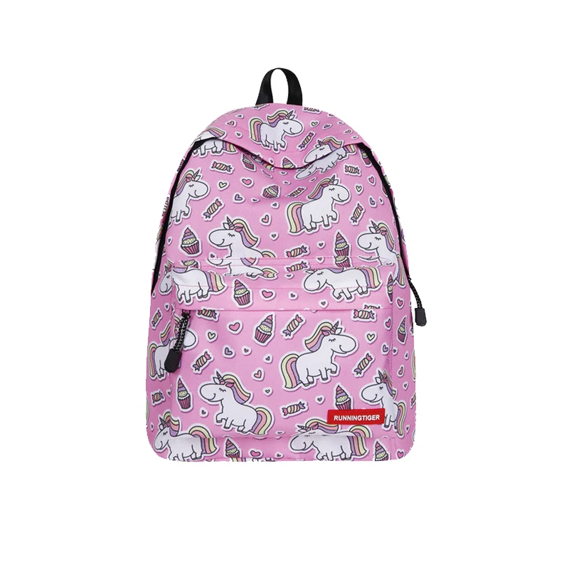 

Summer New Fresh Floral Polyester Style Travel Backpack Print Backpack Primary And Secondary School Unicorn Book Backpack