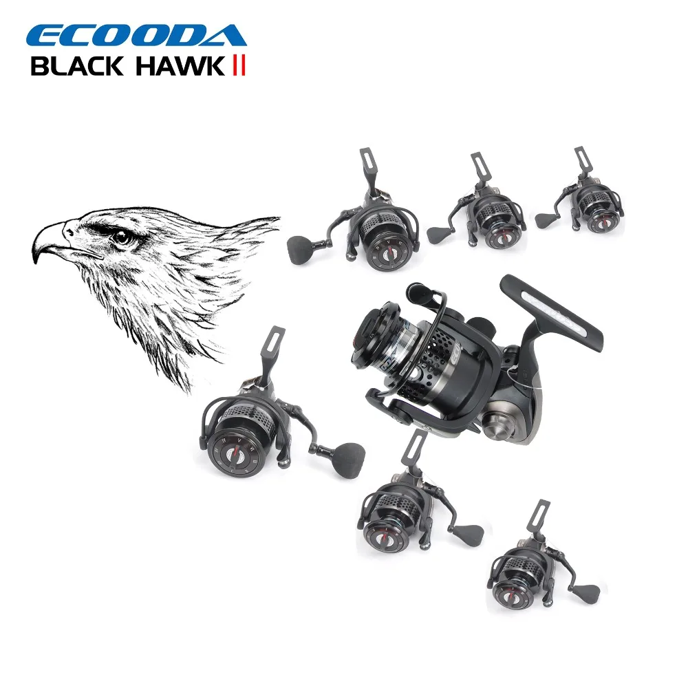 ECOODA Black Hawk II металлическая катушка 1500 5000 спиннинговая спиннинга для морской