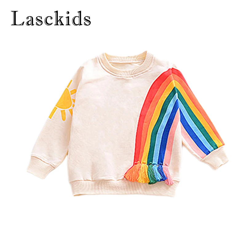 Baby Girls Boys Rainbow T shirt Coat Sports t shirts Cotton Long Sleeve